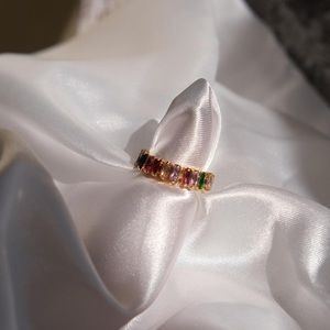 CLOSING SALE! 18K Gold Plated Rainbow Ring